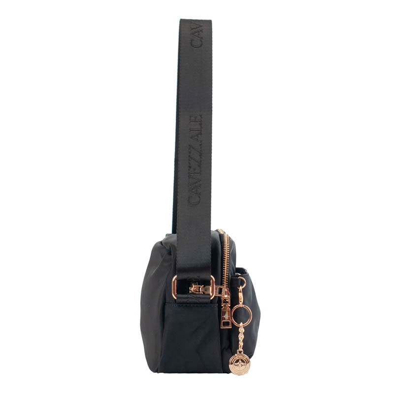 Bolsa Tiracolo Pequena de Nylon La Fenice Preto 105691