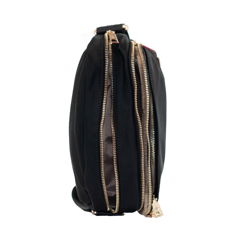 Bolsa Tiracolo Pequena de Nylon La Fenice Preto 105691