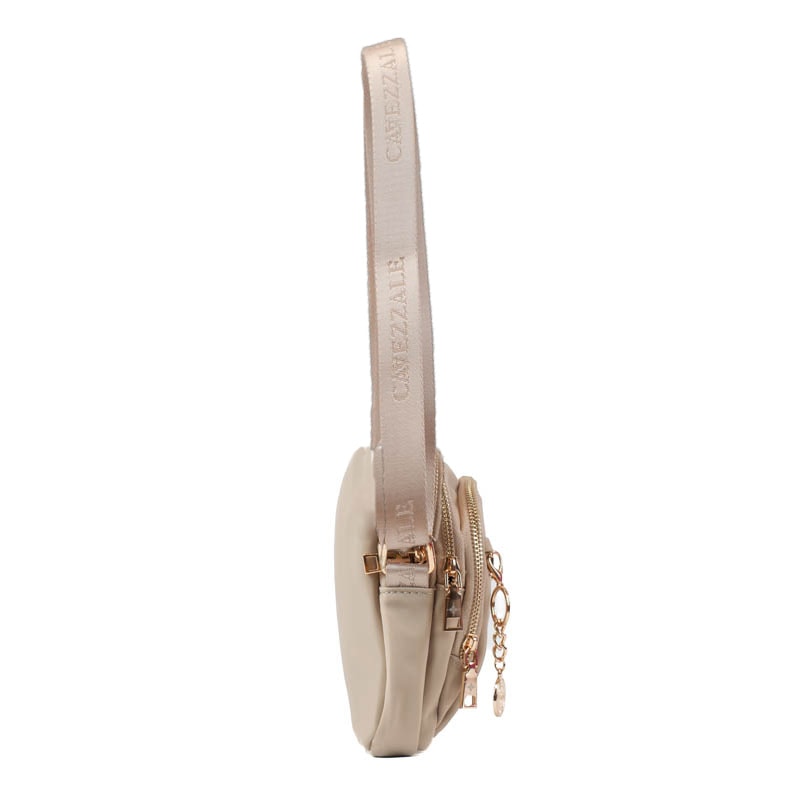 Phone Case Tiracolo Pequena de Nylon La Fenice Bege 105692