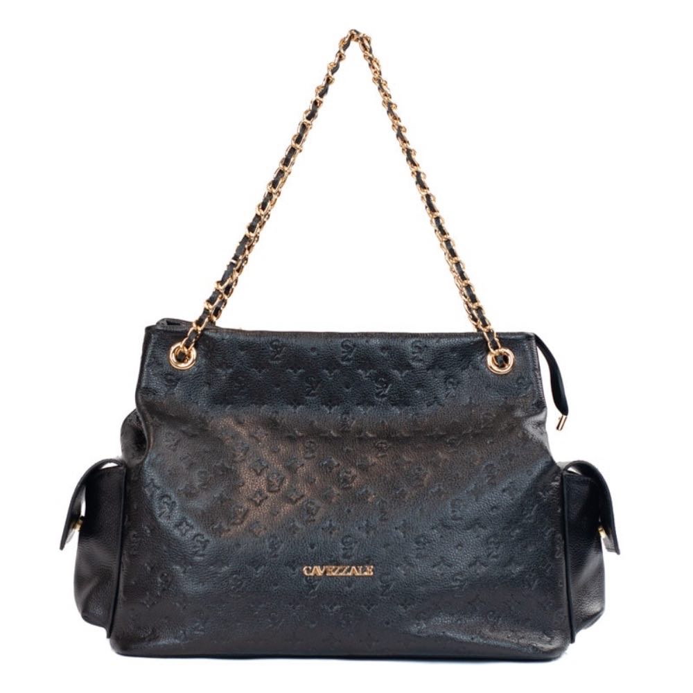 Bolsa Hobo Grande Couro Floter Monograma La Fenice Preto 105841