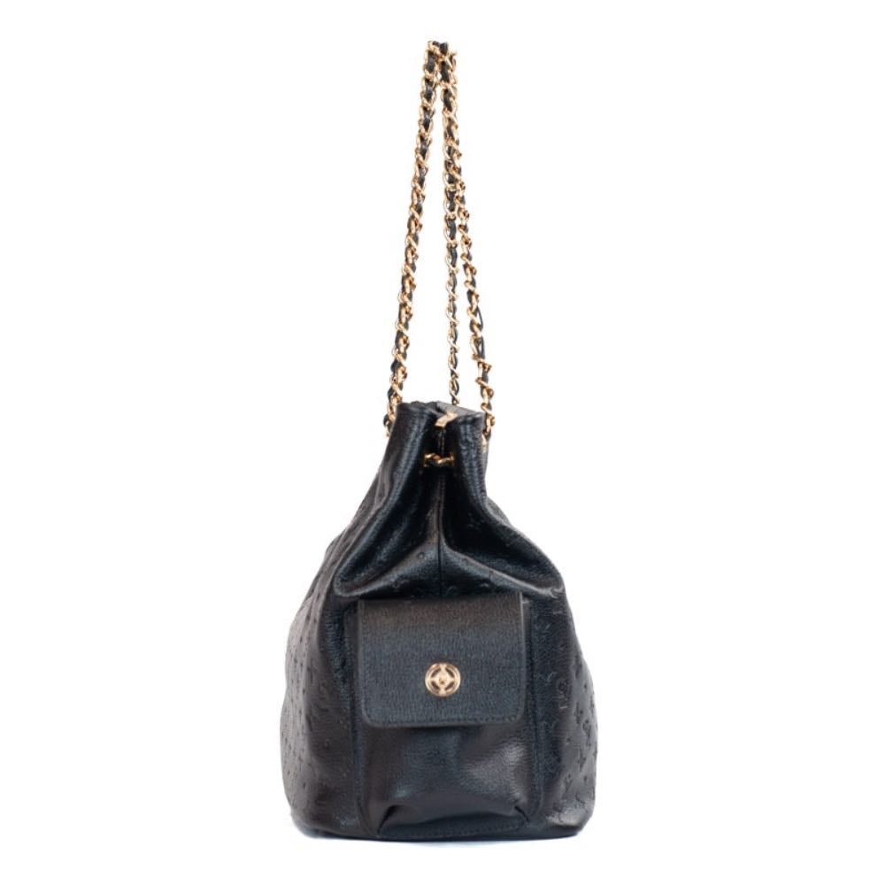 Bolsa Hobo Grande Couro Floter Monograma La Fenice Preto 105841