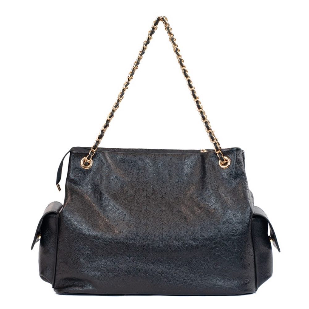 Bolsa Hobo Grande Couro Floter Monograma La Fenice Preto 105841