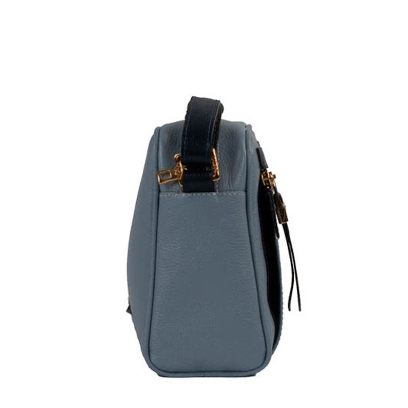 Bolsa Tiracolo Média Couro Monograma La Fenice Sky/Marinho 105044