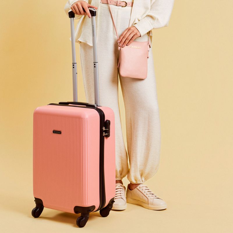 Mala de Bordo La Fenice com Zíper Antifurto Capri ABS Rose 101716