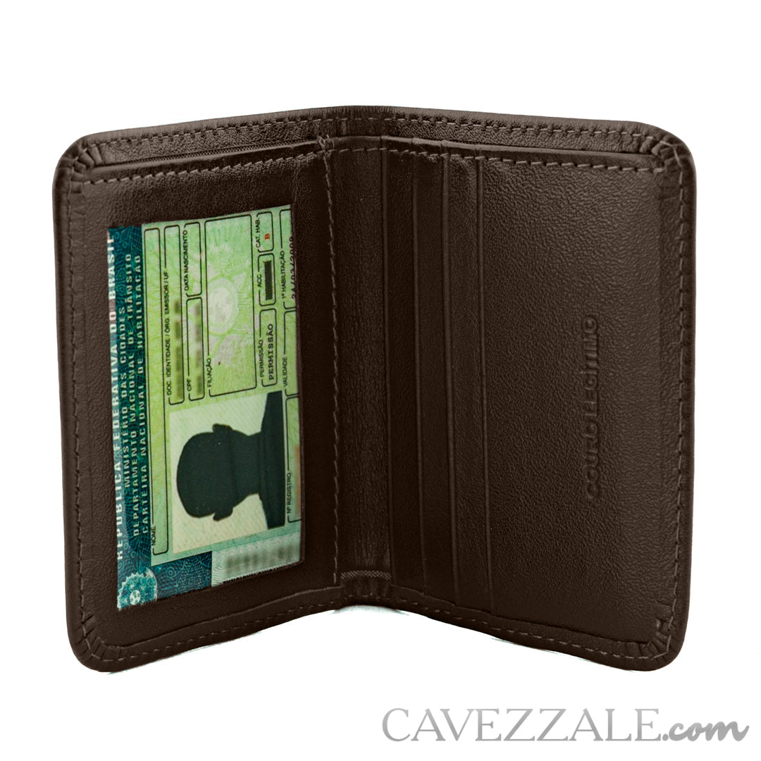 Carteira de Couro Masculina Média Marrom La Fenice 097514