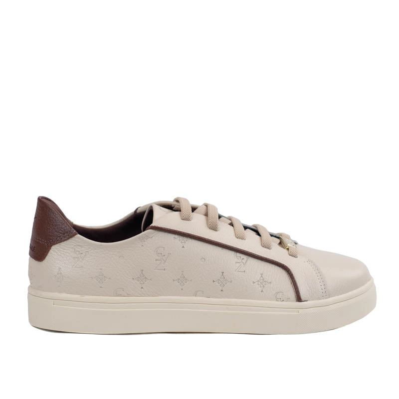 Tênis de Couro La Fenice Floter Monograma Off White/Marrom 105879