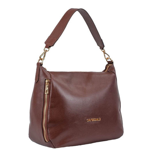 Bolsa Hobo de Couro Soft La Fenice Café 105705