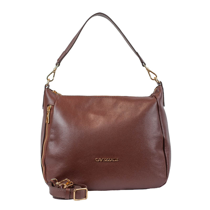 Bolsa Hobo de Couro Soft La Fenice Café 105705
