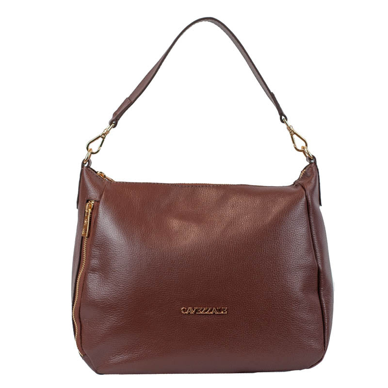 Bolsa Hobo de Couro Soft La Fenice Café 105705