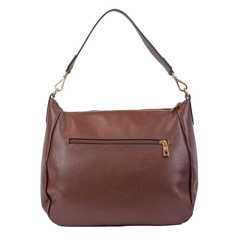 Bolsa Hobo de Couro Soft La Fenice Café 105705