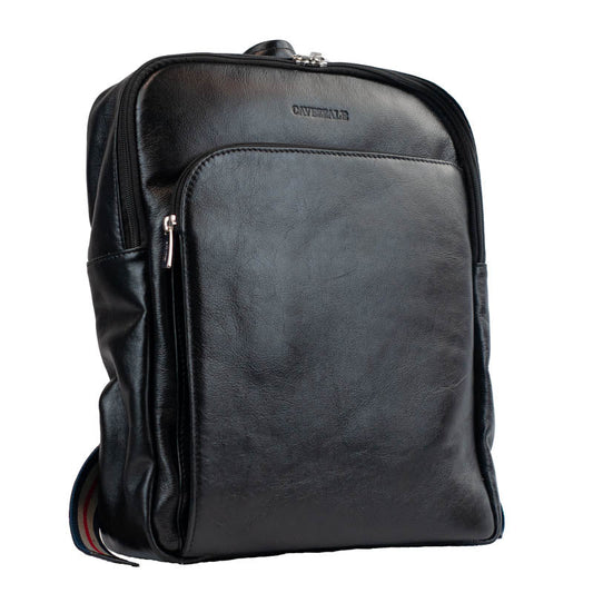 Mochila De Couro Masculina La Fenice Preto 55238