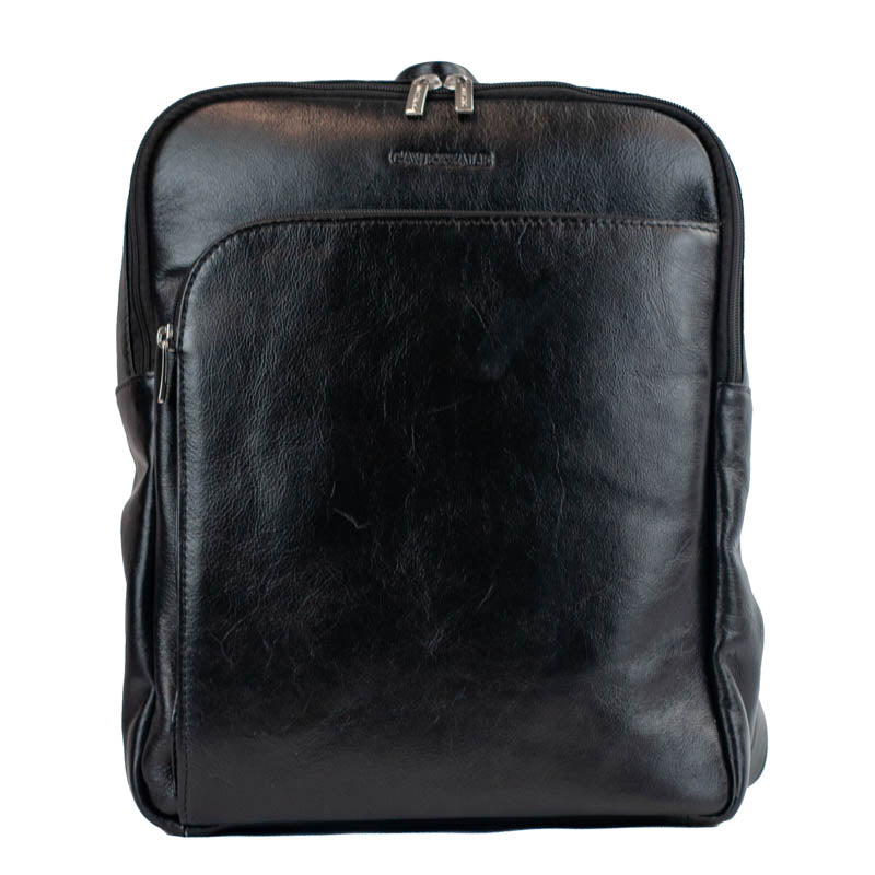 Mochila De Couro Masculina La Fenice Preto 55238