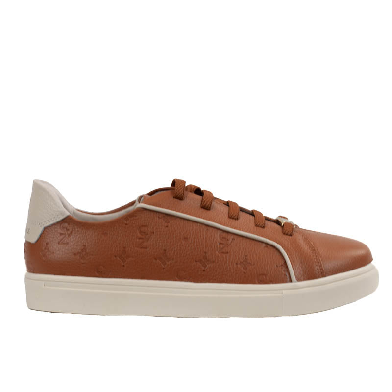 Tênis de Couro La Fenice Floter Monograma Caramelo/Off White 105879