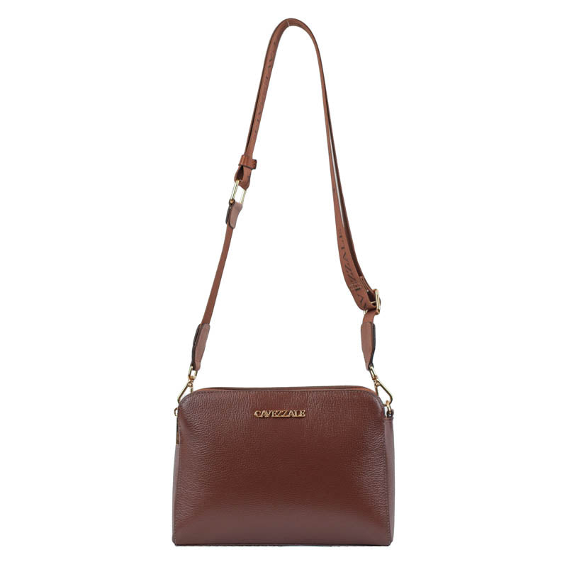 Bolsa Tiracolo Média Couro Soft Alça Grifada La Fenice Café 102369