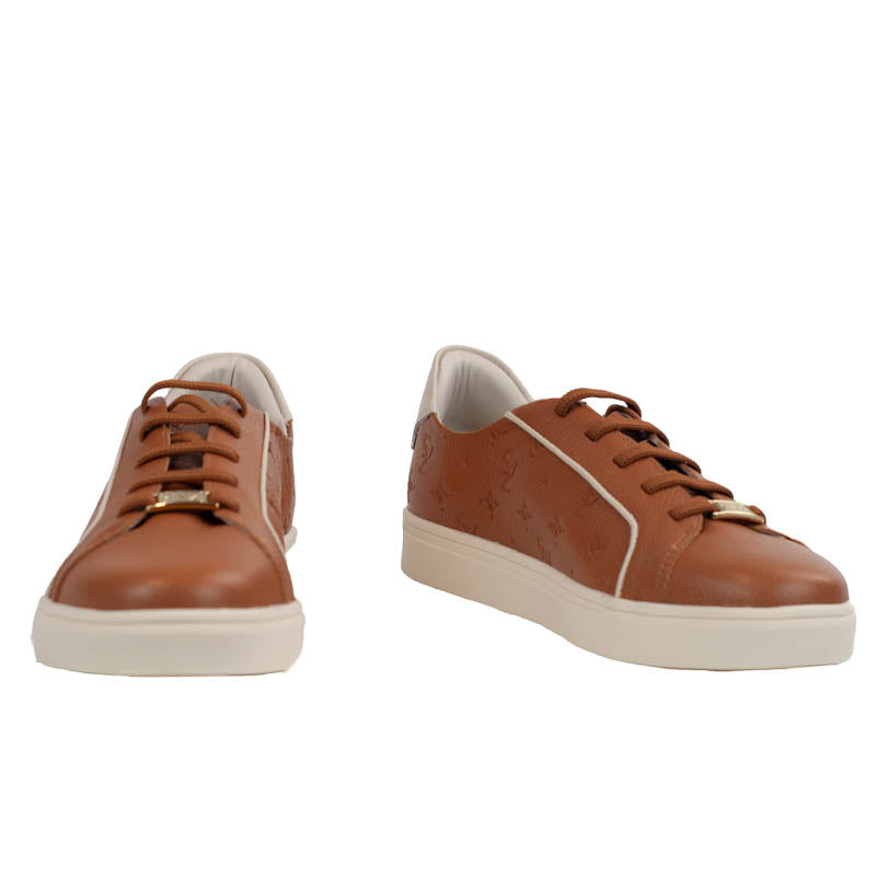 Tênis de Couro La Fenice Floter Monograma Caramelo/Off White 105879