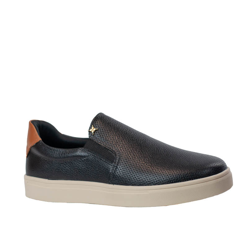 Tênis de Couro La Fenice Floter Furadinho Preto 105880