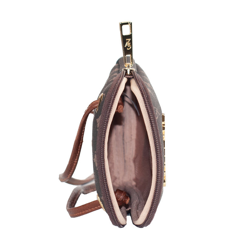 Bolsa Tiracolo Pequena Personnalite La Fenice Chocolate/Toffee 104153
