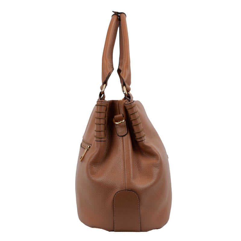 Bolsa Hobo de Couro Soft La Fenice Caramelo 105883