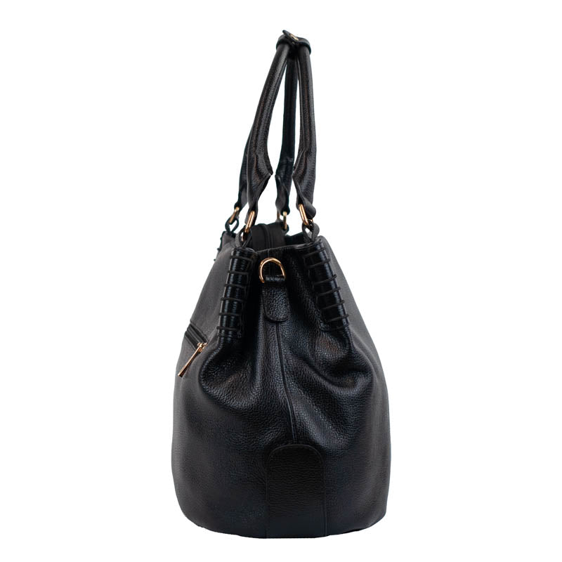 Bolsa Hobo de Couro Soft La Fenice Preto 105883