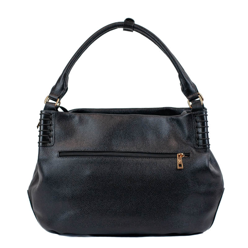 Bolsa Hobo de Couro Soft La Fenice Preto 105883