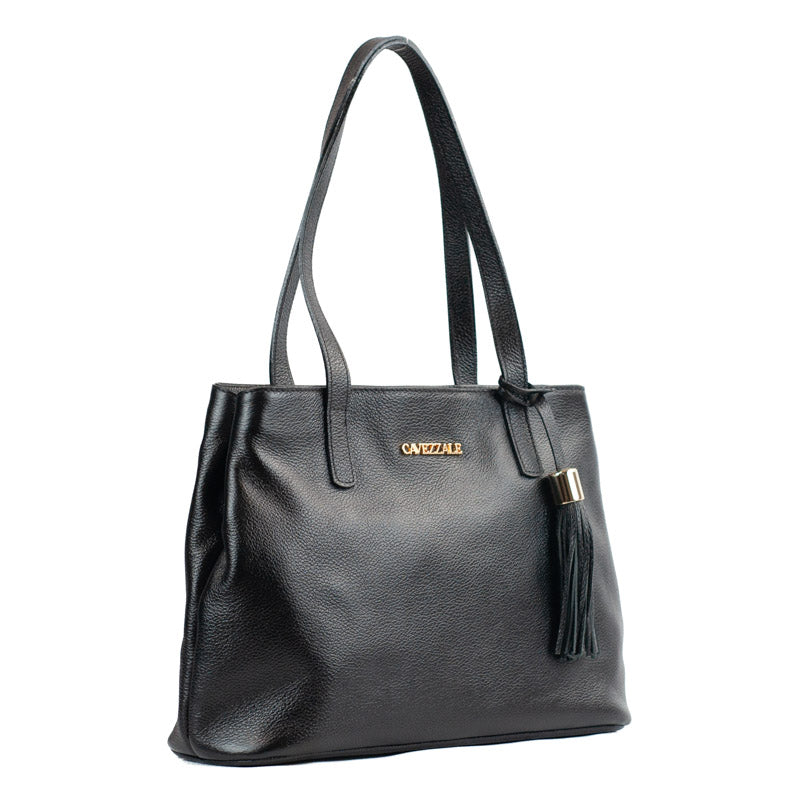 Tote Bag de Couro Floter La Fenice Preto 104677