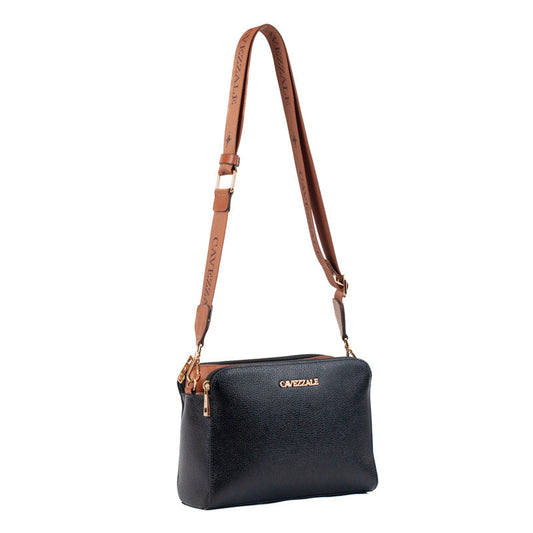 Bolsa Tiracolo Média Couro Soft Alça Grifada La Fenice Preto 102369