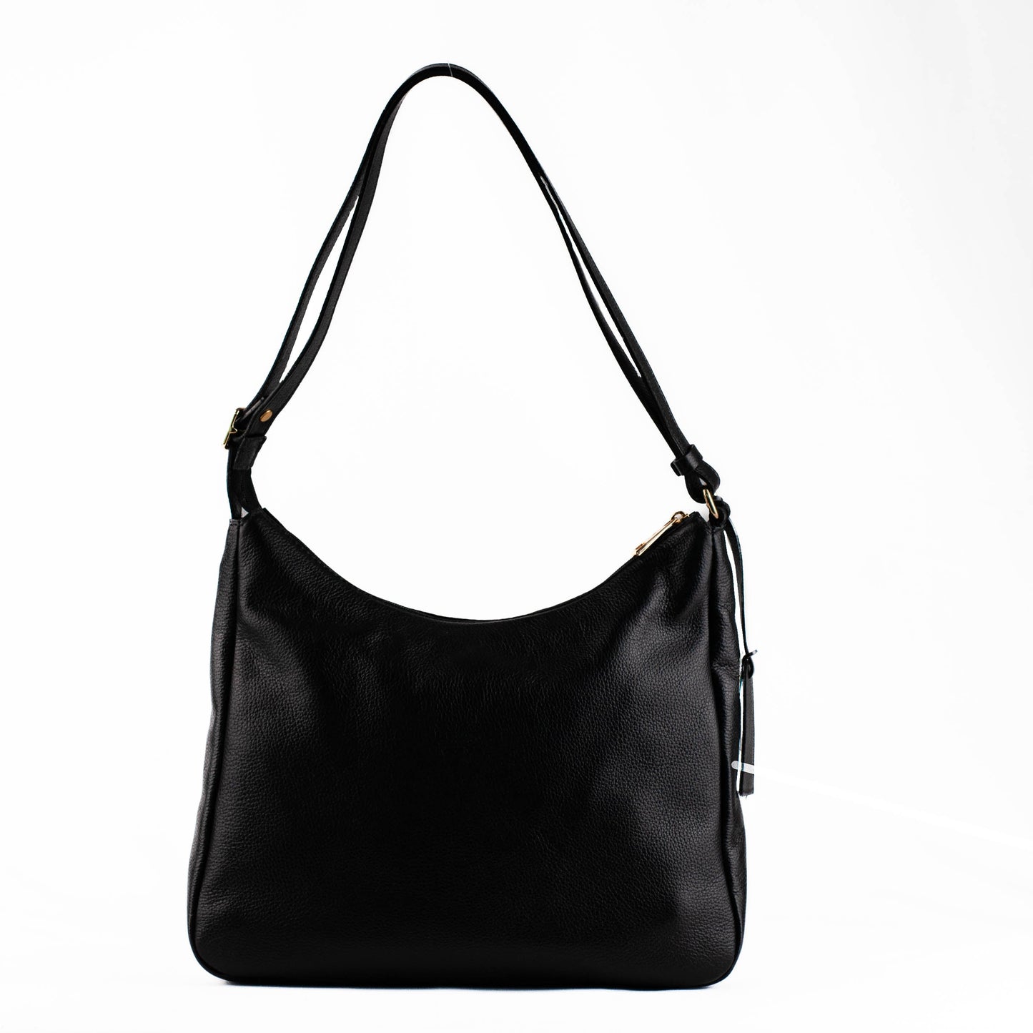 Bolsa Tiracolo Grande de Couro La Fenice Preto 104520