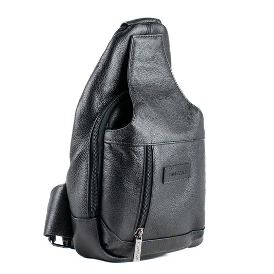 Mochila de Couro Tranversal La Fenice Preto 101517