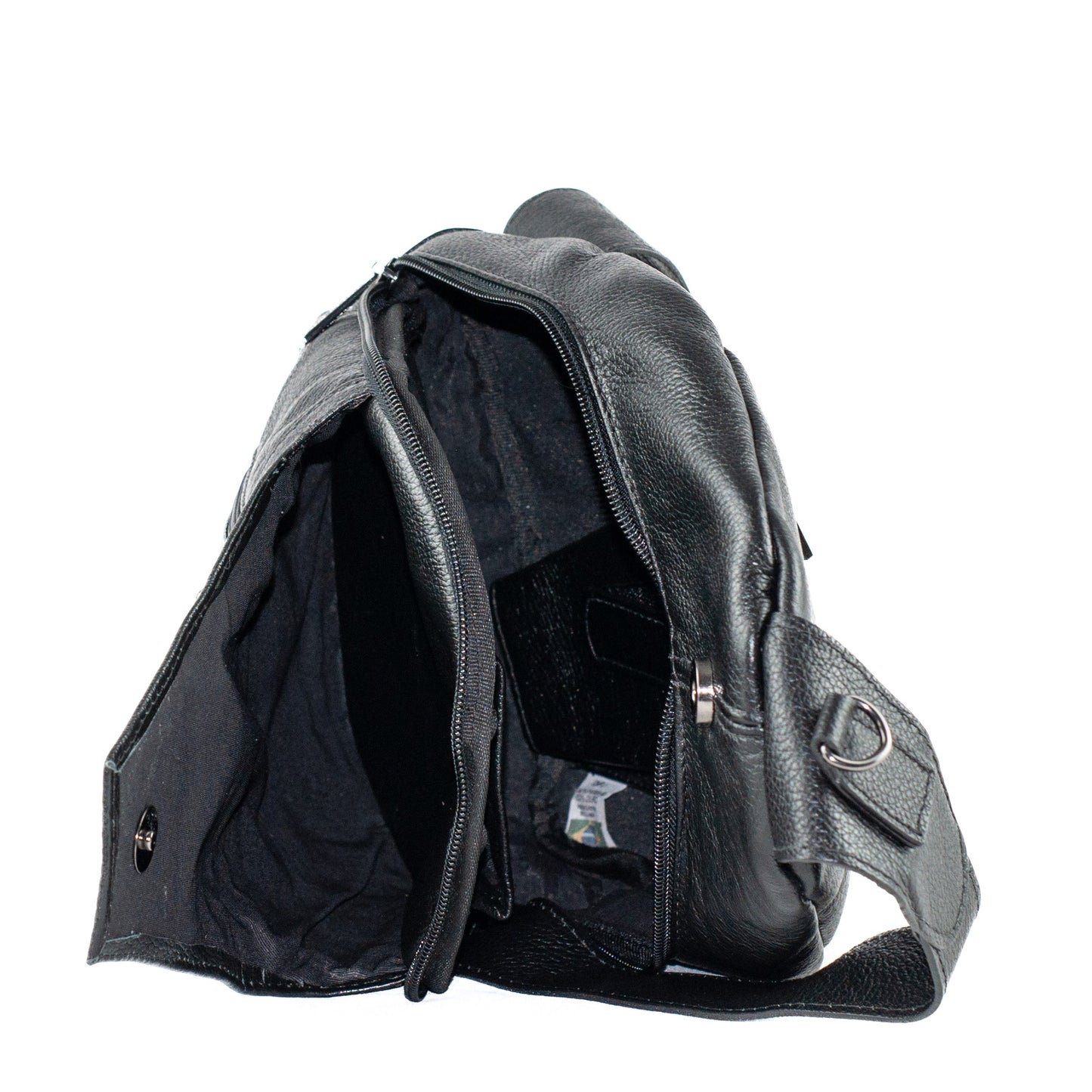 Mochila de Couro Tranversal La Fenice Preto 101517