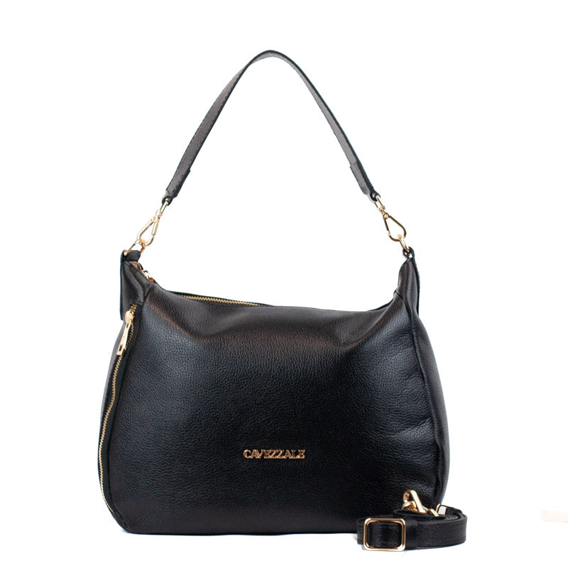 Bolsa Hobo de Couro Soft La Fenice Preto 105705
