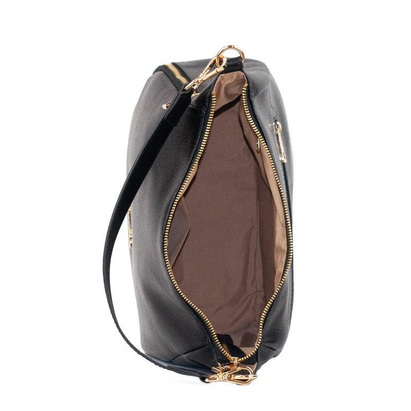 Bolsa Hobo de Couro Soft La Fenice Preto 105705