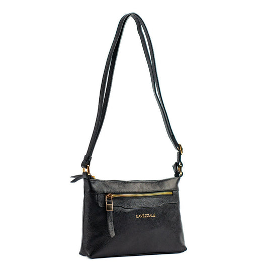 Bolsa Tiracolo Média de Couro Floter La Fenice Preto 105051