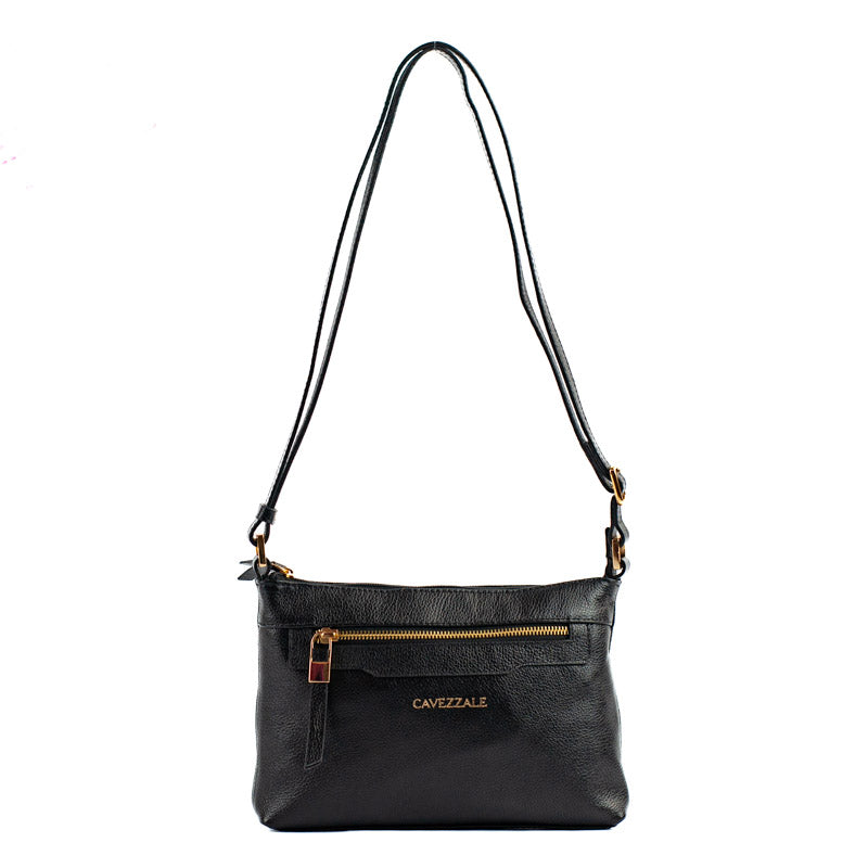 Bolsa Tiracolo Média de Couro Floter La Fenice Preto 105051