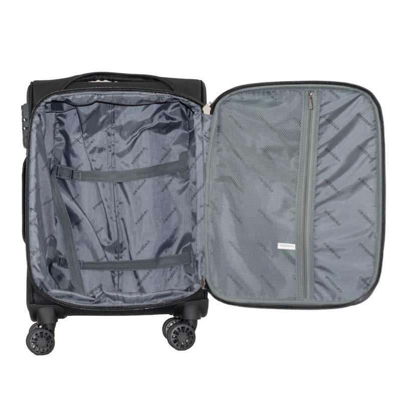 Mala de Bordo 10 Kg Poliéster 4 Rodas Antifurto La Fenice Siena Preto 105828