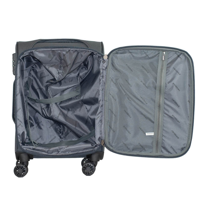 Mala de Bordo 10 Kg Poliéster 4 Rodas Antifurto La Fenice Siena Cinza 105828