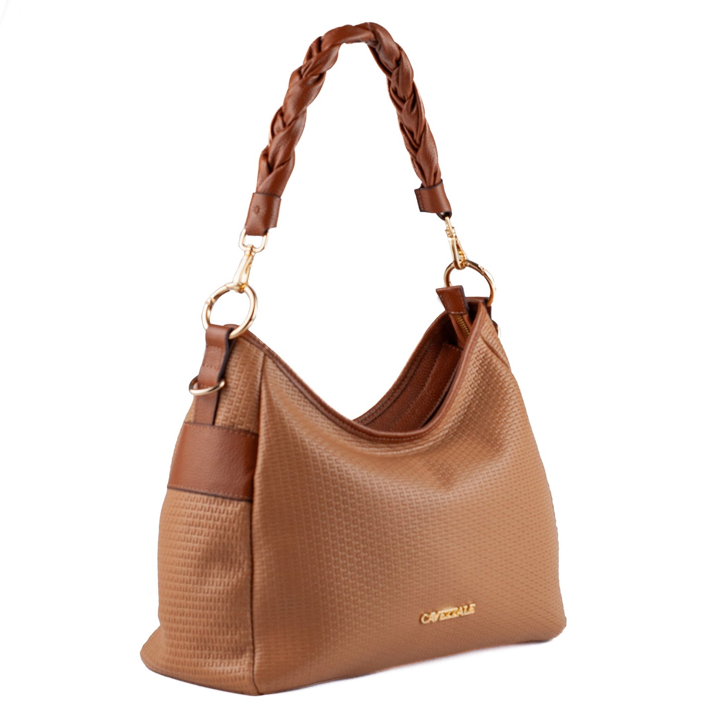 Bolsa Hobo Grande de Couro Soft La Fenice Caramelo/Whisky 104538