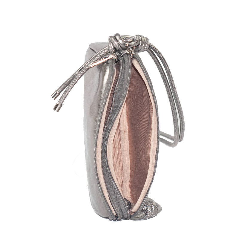 Bolsa Tiracolo Pequena Couro Floater La Fenice Inox 105564