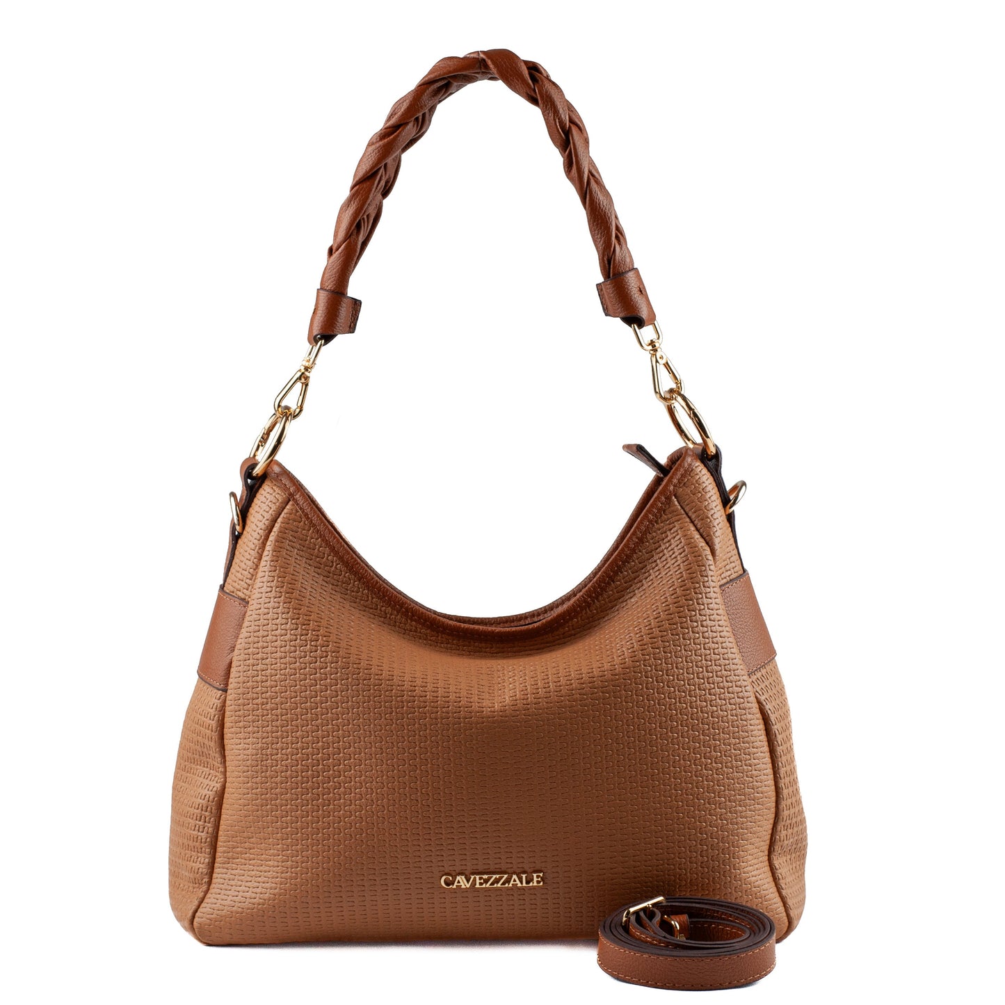Bolsa Hobo Grande de Couro Soft La Fenice Caramelo/Whisky 104538