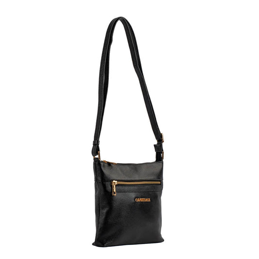 Bolsa Tiracolo Média de Couro Floter La Fenice Preto 105321