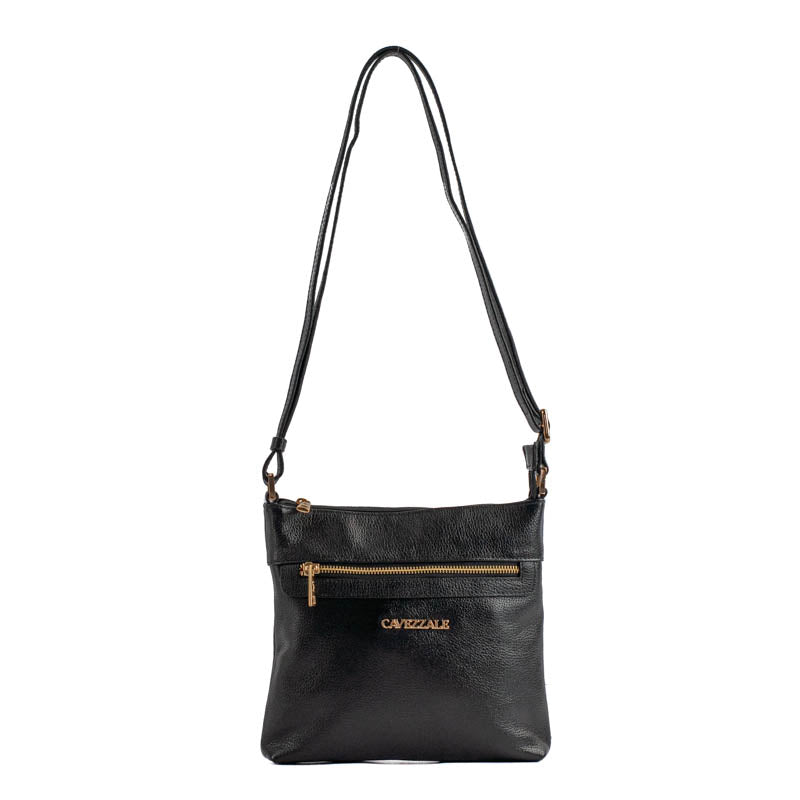 Bolsa Tiracolo Média de Couro Floter La Fenice Preto 105321
