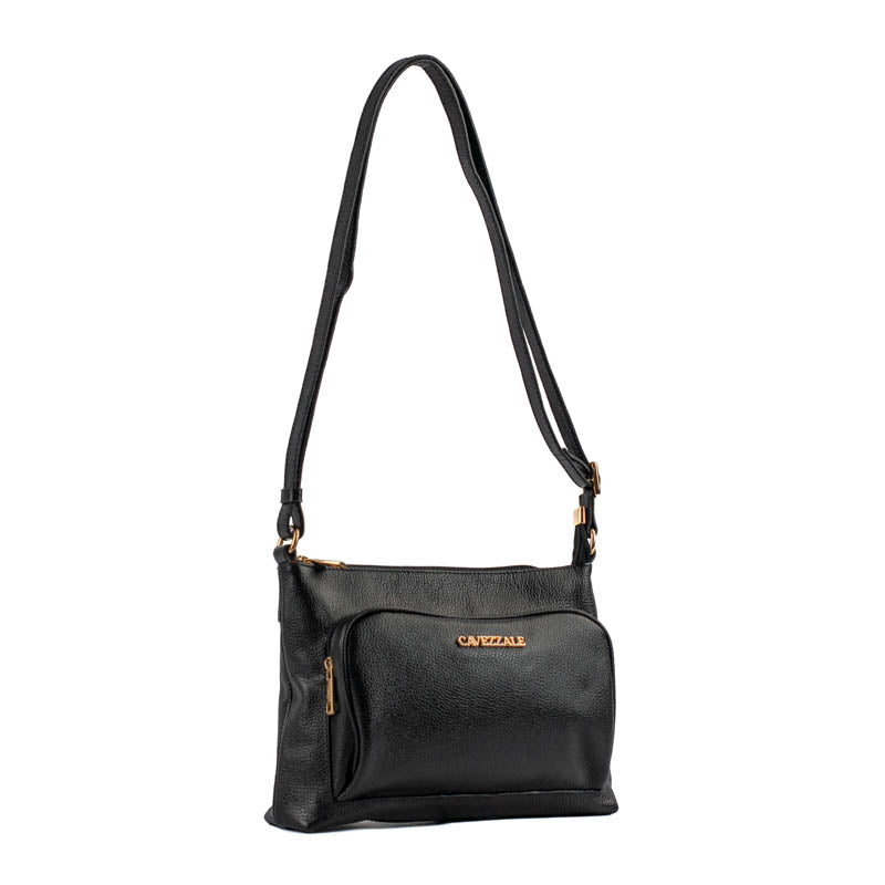 Bolsa Tiracolo Média Couro Floter La Fenice Preto 105322