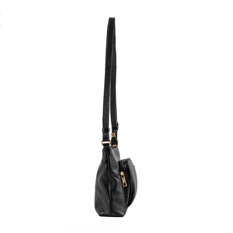 Bolsa Tiracolo Média Couro Floter La Fenice Preto 105322