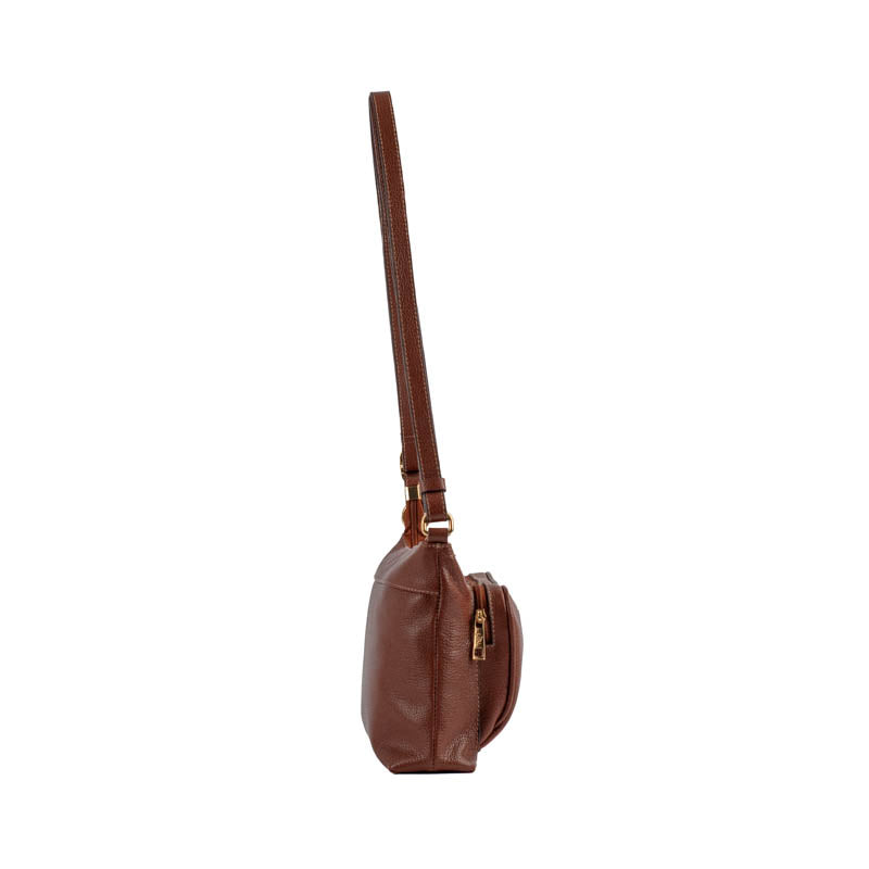 Bolsa Tiracolo Média Couro Floter La Fenice Pecan 105322