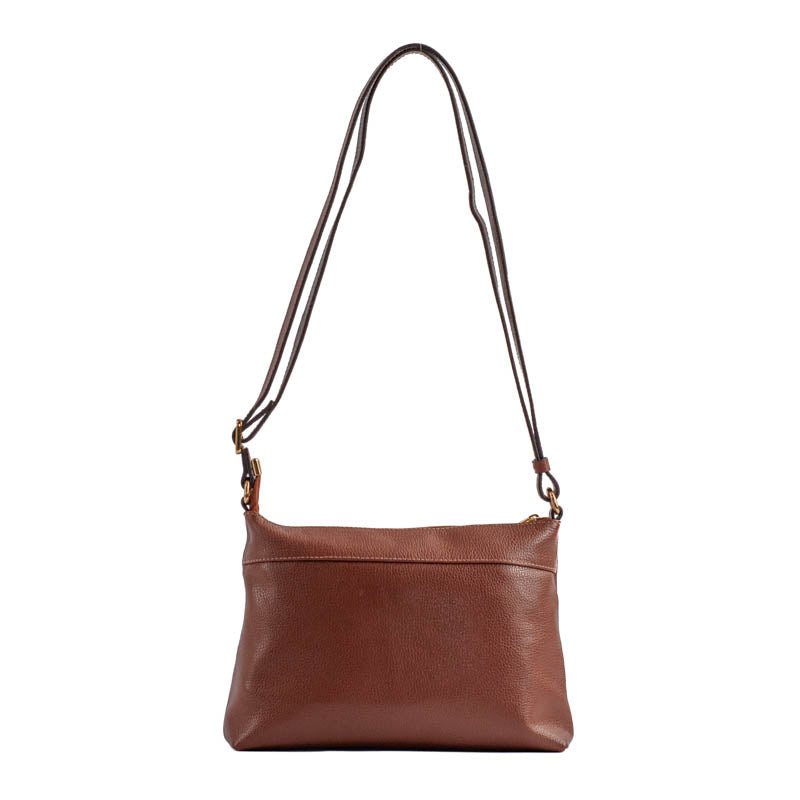 Bolsa Tiracolo Média Couro Floter La Fenice Pecan 105322