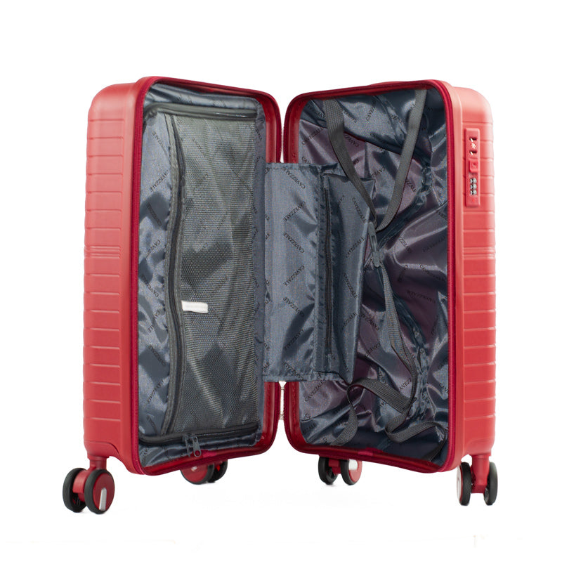 Mala de Viagem Pequena La Fenice com Zíper Antifurto Firenze Polipropileno Vermelho 105118