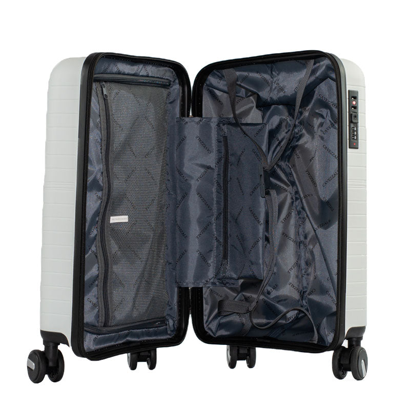 Mala de Viagem Pequena La Fenice com Zíper Antifurto Firenze Polipropileno Branco 105118