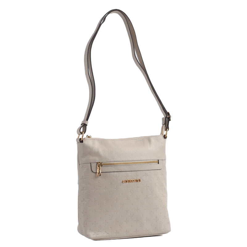 Bolsa Tiracolo Média de Couro Monograma La Fenice Off White 105043