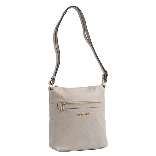 Bolsa Tiracolo Média de Couro Monograma La Fenice Off White 105043