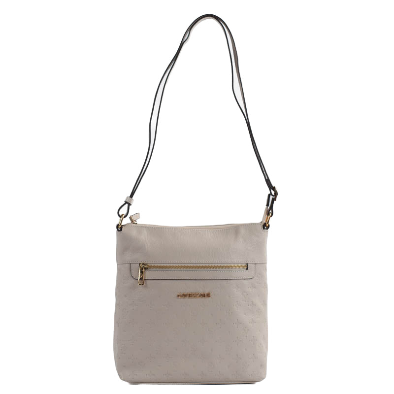 Bolsa Tiracolo Média de Couro Monograma La Fenice Off White 105043
