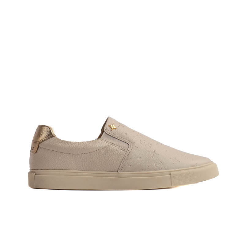 Tênis de Couro La Fenice Floter Off White/Ouro Light 105192